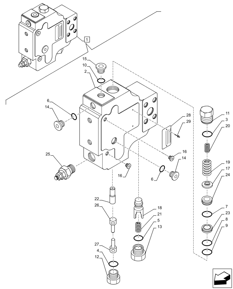 Схема запчастей Case CX350D LC - (35.736.AG[02]) - VAR - 481064 - BOOM, LIFT CYLINDER, SAFETY VALVE, COMPONENTS (35) - HYDRAULIC SYSTEMS