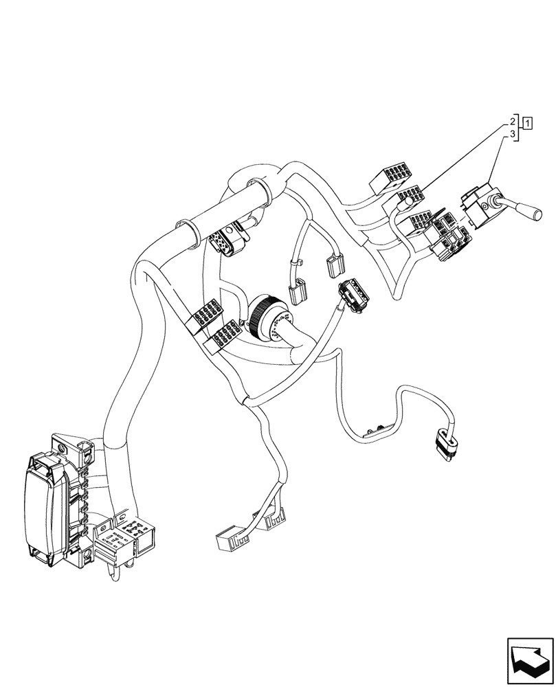 Схема запчастей Case 580N EP - (55.405.AX[02]) - POWERSHUTTLE TRANSMISSION, INDICATOR LIGHT, SWITCH (55) - ELECTRICAL SYSTEMS