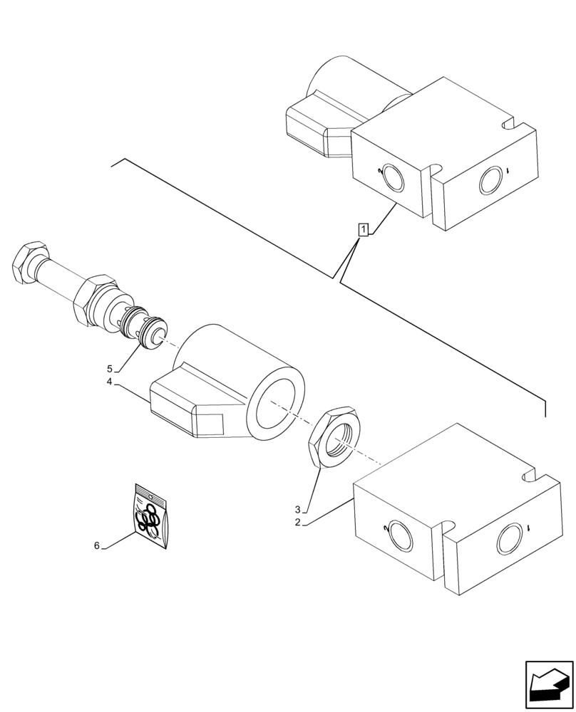 Схема запчастей Case 580N EP - (55.047.AL[03]) - VAR - 423011 - STEERING VALVE, SOLENOID (55) - ELECTRICAL SYSTEMS