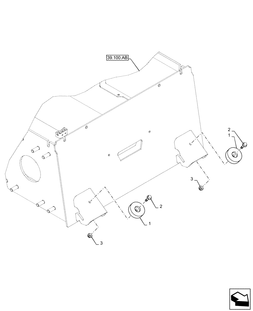 Схема запчастей Case TR310 - (90.116.AO[02]) - LOADER ARM STOP, 23MM STOP, 14" TIRE (90) - PLATFORM, CAB, BODYWORK AND DECALS