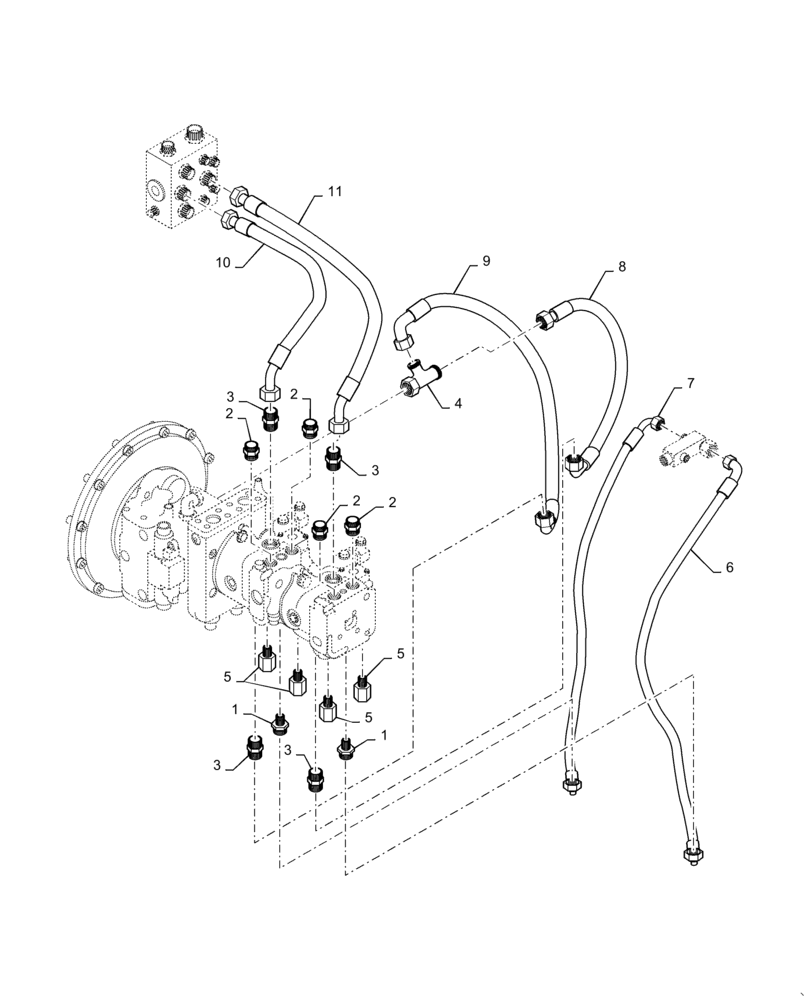 Схема запчастей Case DV209C - (35.995.AB[05]) - DRUM VIBRATION HYDRAULIC LINES, HIGH FREQUENCY BSN SER#NFNTR2036 (35) - HYDRAULIC SYSTEMS