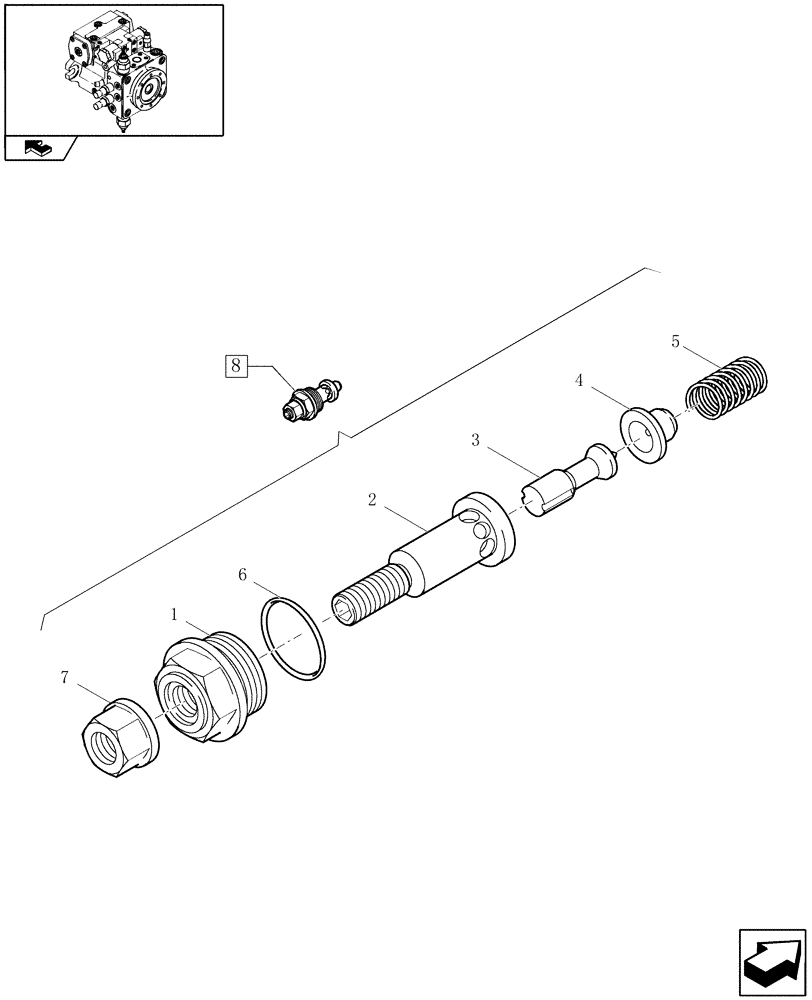 Схема запчастей Case 321E - (1.82.3/02[10]) - PRESSURE RELIEF VALVE (07) - HYDRAULIC SYSTEMS