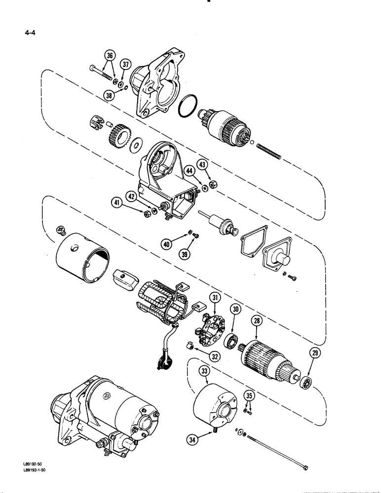 Схема запчастей Case 450C - (4-04) - STARTER (04) - ELECTRICAL SYSTEMS