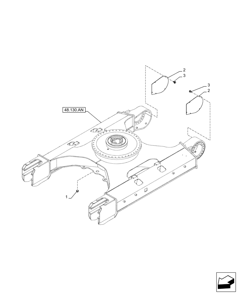Схема запчастей Case CX300D LC - (90.130.AG) - GUARD, MOTO-REDUCTION GEAR (90) - PLATFORM, CAB, BODYWORK AND DECALS