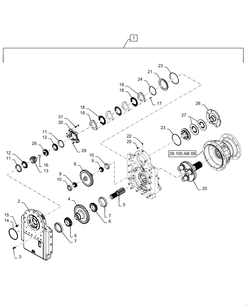 Схема запчастей Case 850M WT/LGP - (39.100.AB[07]) - FINAL DRIVE, WIDE TRACK (39) - FRAMES AND BALLASTING