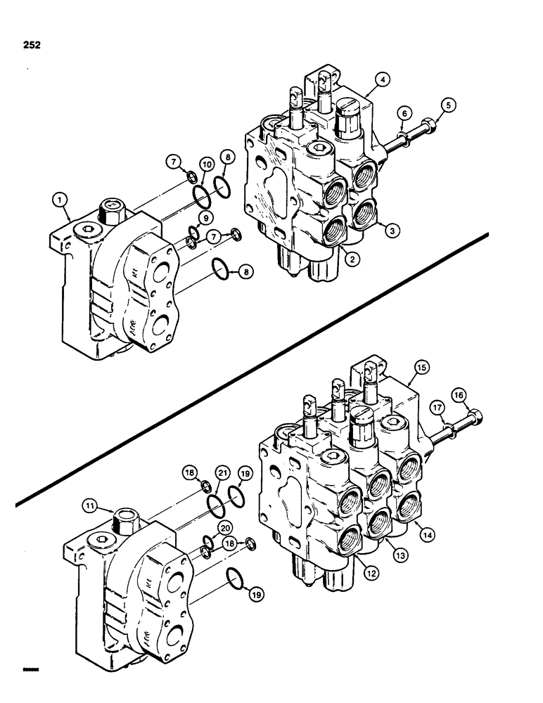 Схема запчастей Case 850C - (252) - R40893 TWO SPOOL CONTROL VALVE, TILT DOZER (07) - HYDRAULIC SYSTEM