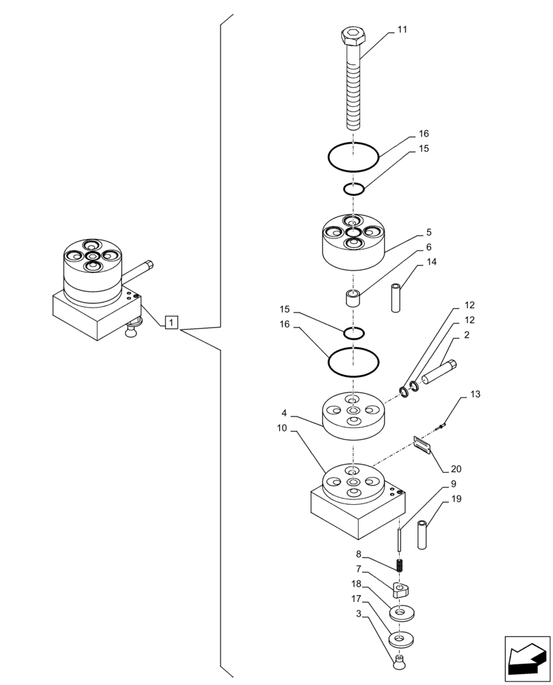 Схема запчастей Case CX210D LC - (35.359.AW) - VAR - 461558 - VALVE, SELECTOR, CONTROL PATTERN SELECTION (35) - HYDRAULIC SYSTEMS