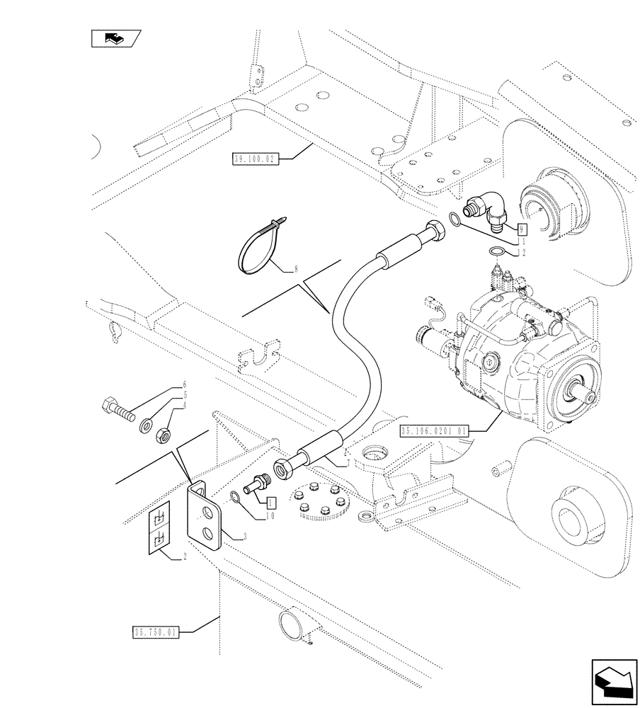 Схема запчастей Case 580SN - (35.710.01) - VAR - X20233X - REMOTE CONTROL - FAST COUPLING (35) - HYDRAULIC SYSTEMS