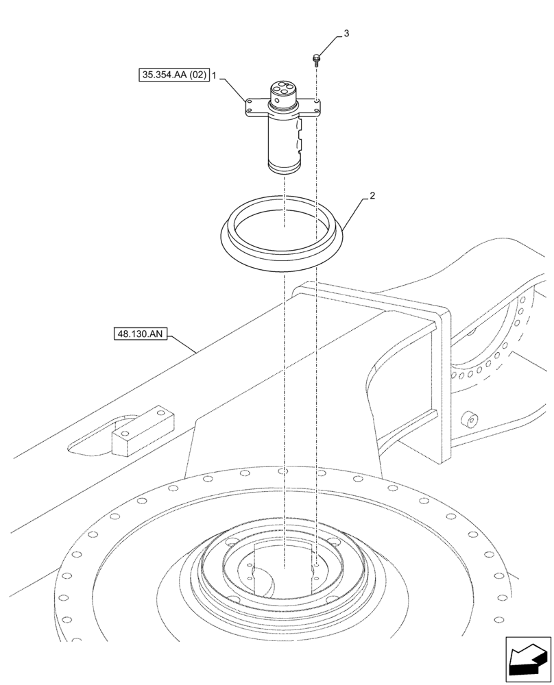 Схема запчастей Case CX210D LC - (35.354.AA[01]) - HYDRAULIC SWIVEL (35) - HYDRAULIC SYSTEMS