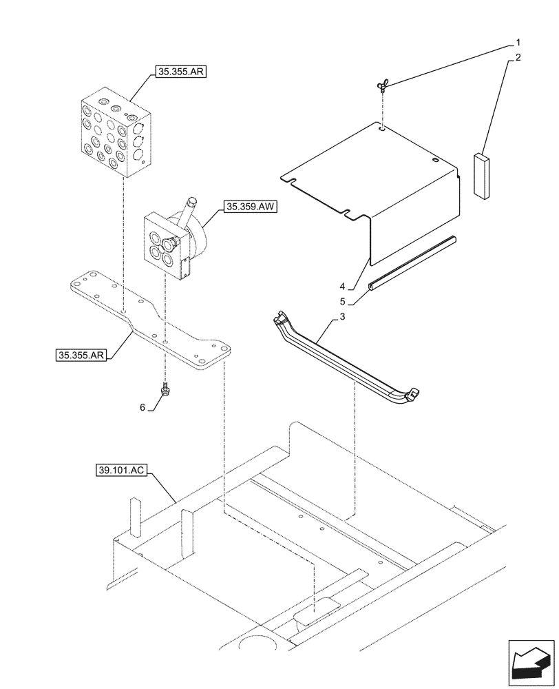 Схема запчастей Case CX210D LC - (90.105.BV[13]) - VAR - 461558 - COVER, CUSHION, VALVE, CONTROL PATTERN SELECTION (90) - PLATFORM, CAB, BODYWORK AND DECALS