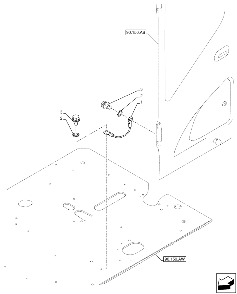 Схема запчастей Case CX210D LC - (55.100.BE) - GROUND CABLE (55) - ELECTRICAL SYSTEMS
