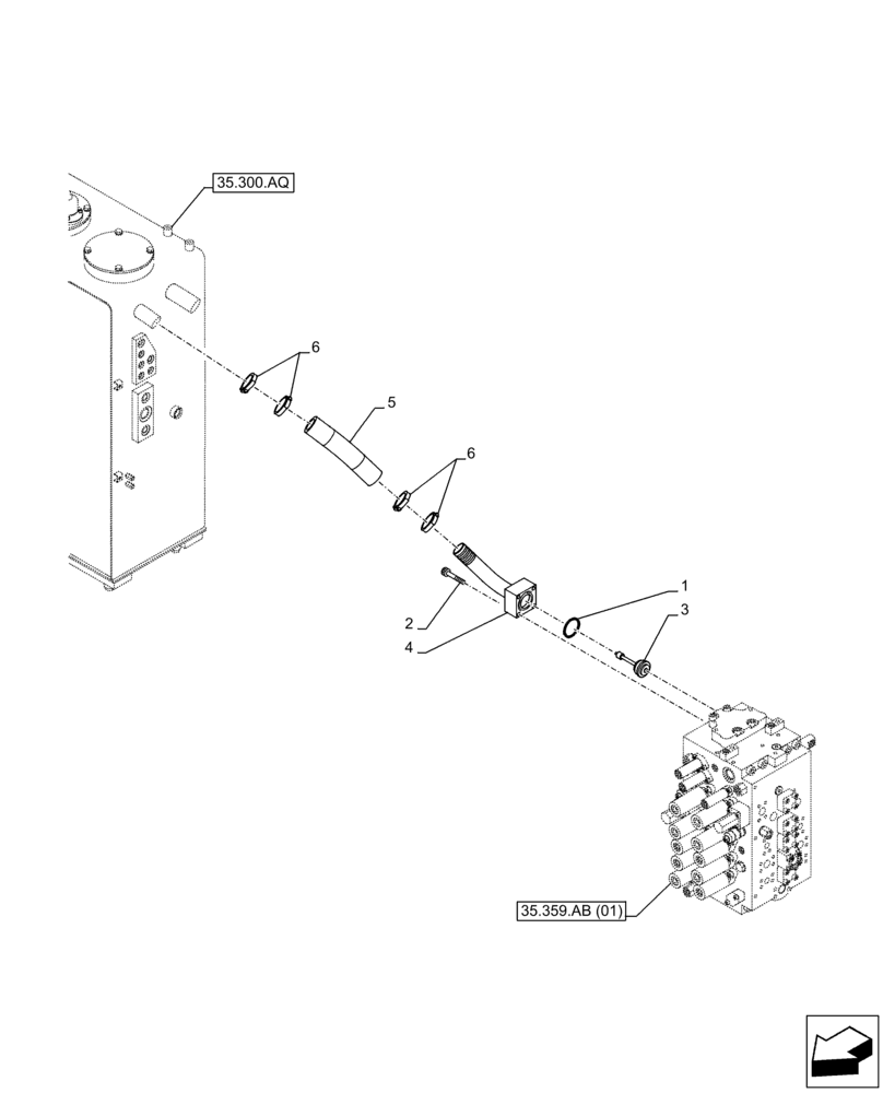 Схема запчастей Case CX210D LC LR - (35.300.BC[01]) - OIL COOLER LINE (35) - HYDRAULIC SYSTEMS