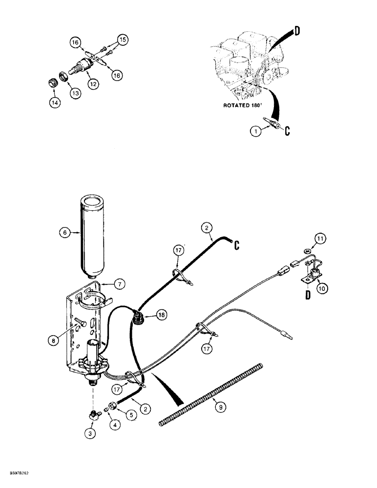 Схема запчастей Case 590L - (2-12) - COLD START SYSTEM (02) - ENGINE