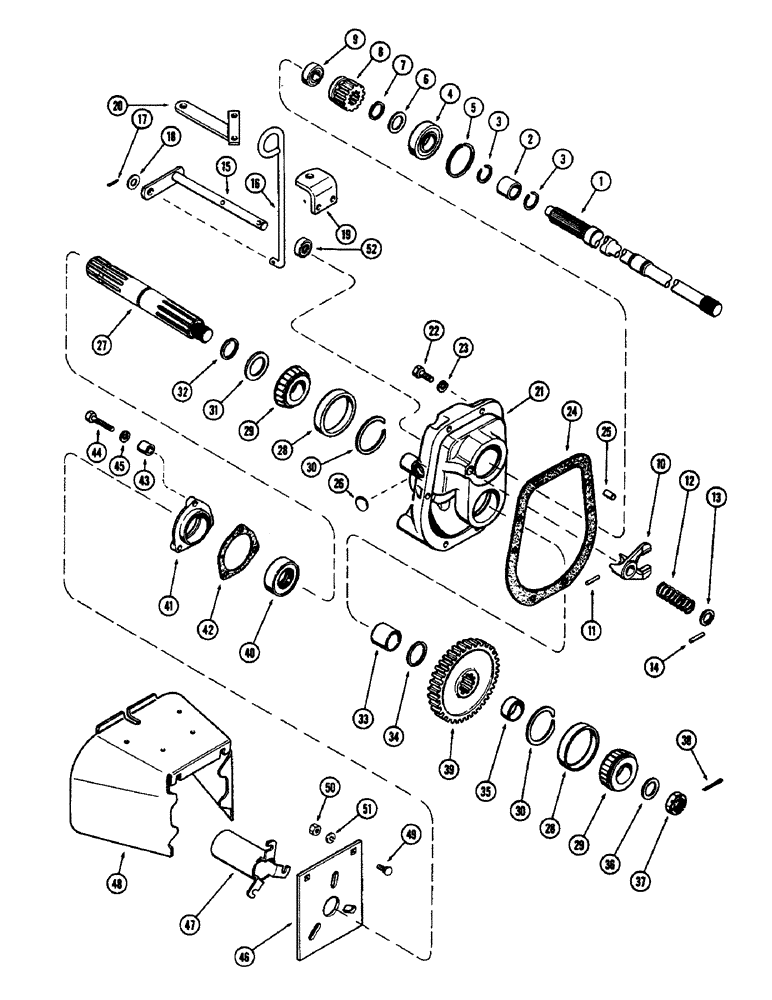 Схема запчастей Case 580 - (156) - STANDARD P.T.O. (27) - REAR AXLE SYSTEM