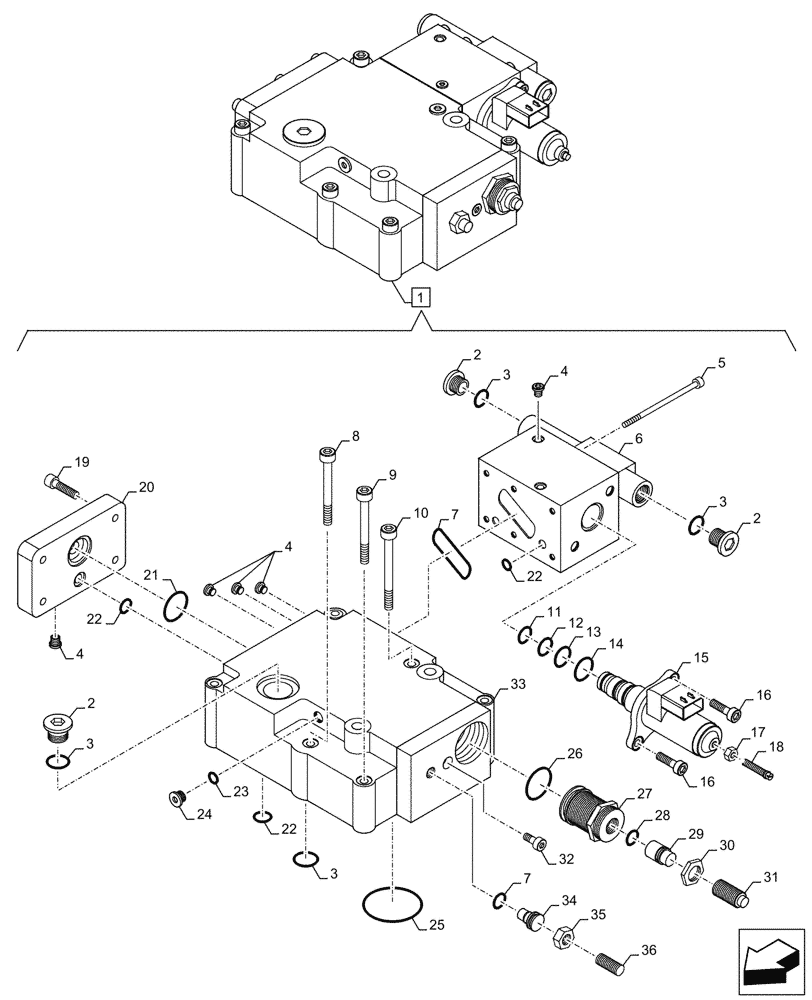 Схема запчастей Case CX250D LC - (35.106.AD[05]) - VARIABLE DELIVERY HYDRAULIC PUMP, COMPONENTS (35) - HYDRAULIC SYSTEMS