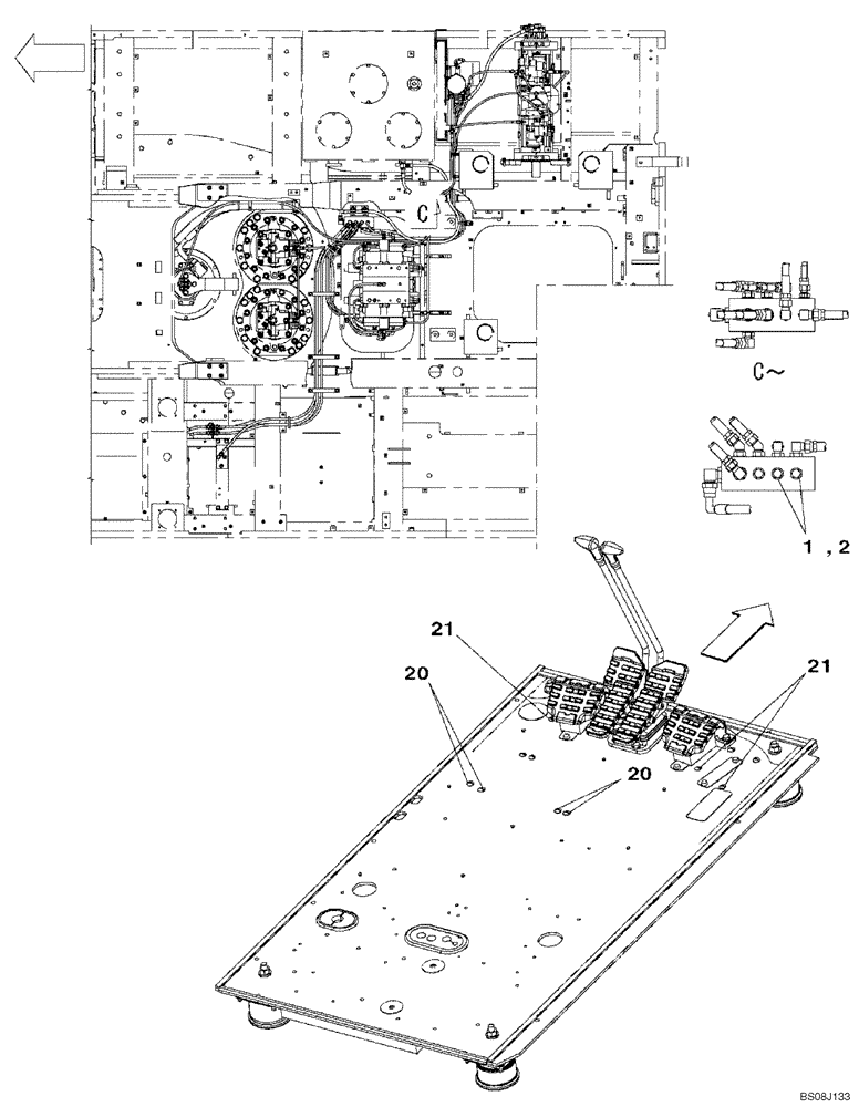 Схема запчастей Case CX800B - (08-60) - HYDRAULIC CIRCUIT - PLUG, BLANK-OFF (BREAKER & SECOND OPTION PEDAL) (08) - HYDRAULICS
