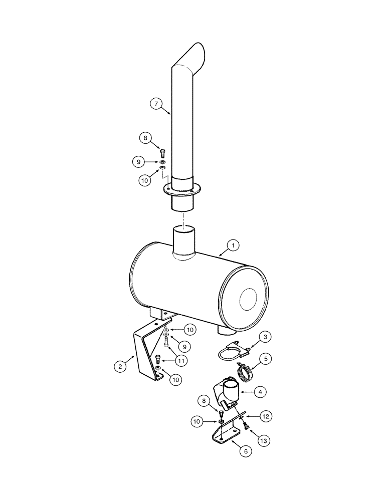 Схема запчастей Case 885 - (02-18[01]) - MUFFLER AND EXHAUST SYSTEM (02) - ENGINE