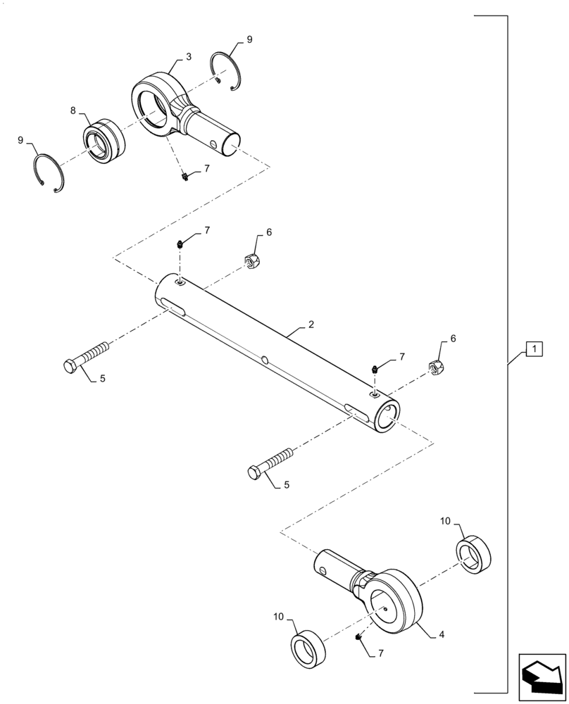 Схема запчастей Case 2050M XLT - (35.766.AM [03]) - TIE-ROD ASSY, PUSH BEAM (35) - HYDRAULIC SYSTEMS