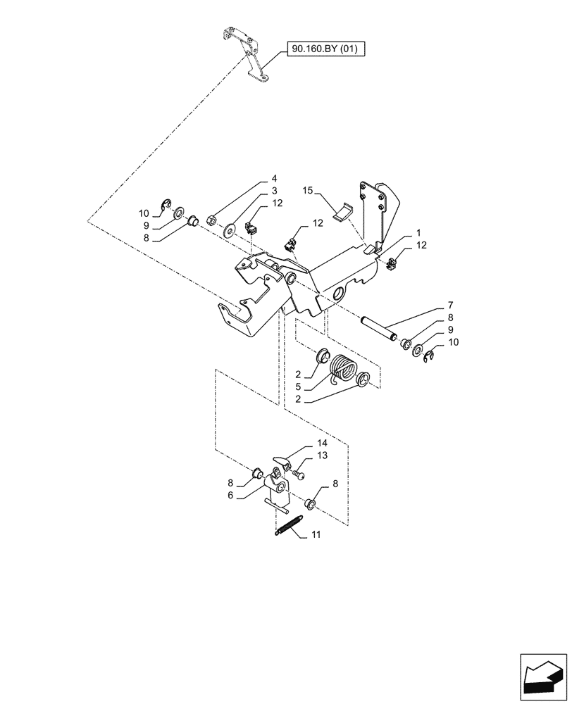 Схема запчастей Case CX250D LC - (90.160.BY[02]) - VAR - 488035, 781277 - CONSOLE, SIDE PANEL, RH (90) - PLATFORM, CAB, BODYWORK AND DECALS