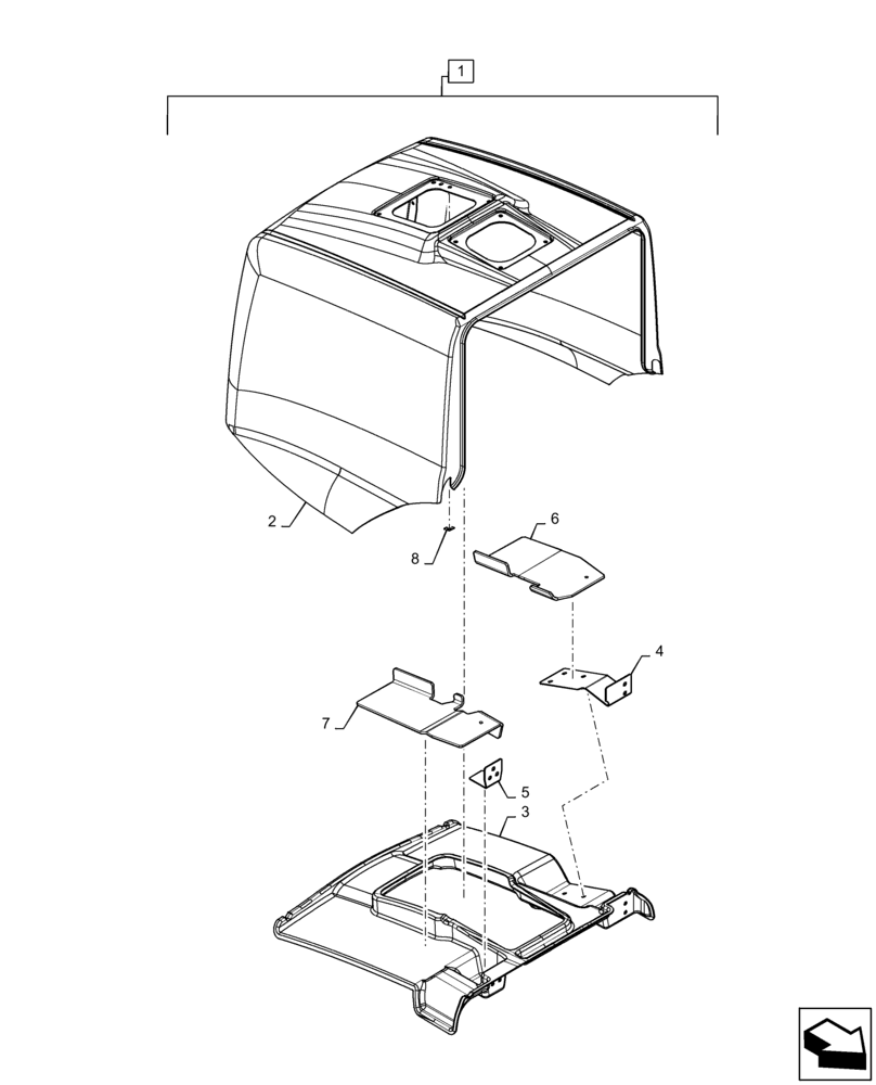 Схема запчастей Case 721F - (90.100.BI) - ENGINE HOOD, POWER TAN, CE GRAY (90) - PLATFORM, CAB, BODYWORK AND DECALS