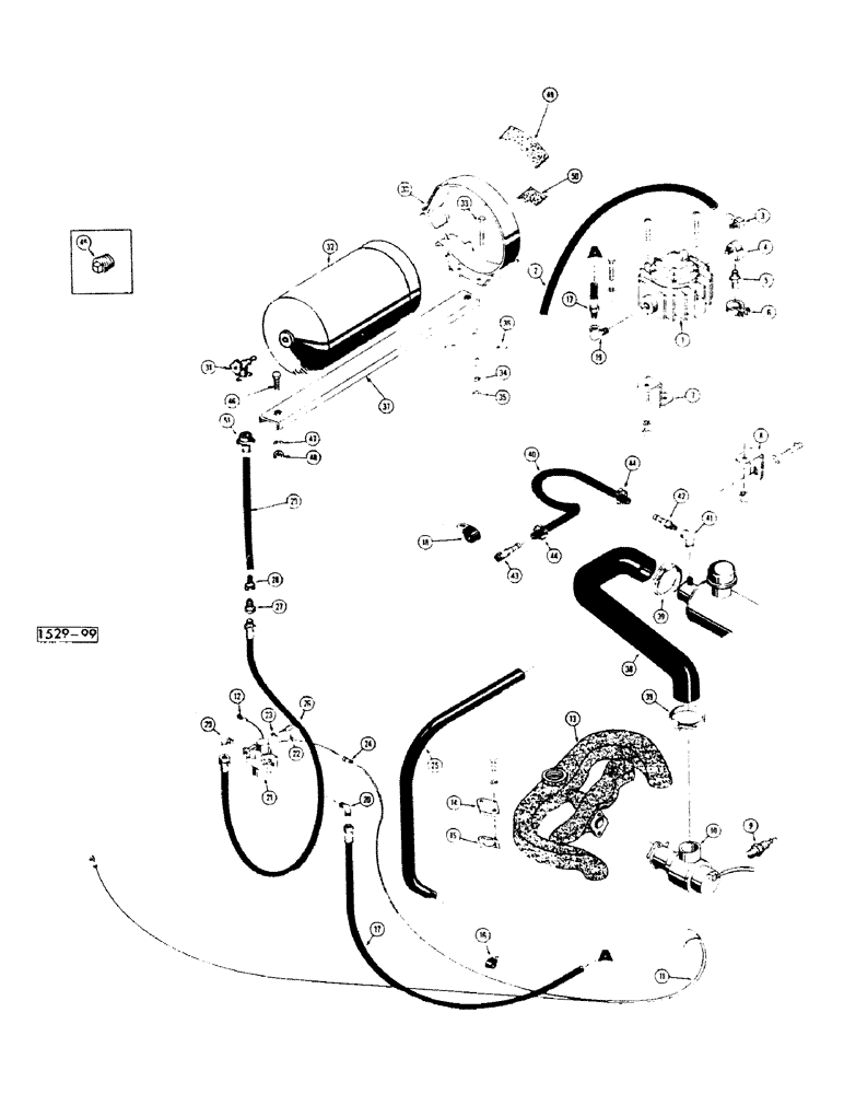 Схема запчастей Case 1529 - (031Q) - L.P. - GAS SYSTEM 