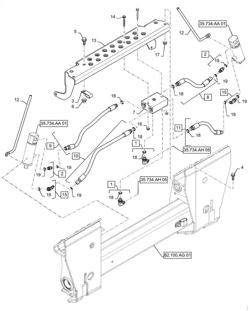 Схема запчастей Case TR310 - (35.723.AA [03]) - HYDRAULIC COUPLER (35) - HYDRAULIC SYSTEMS