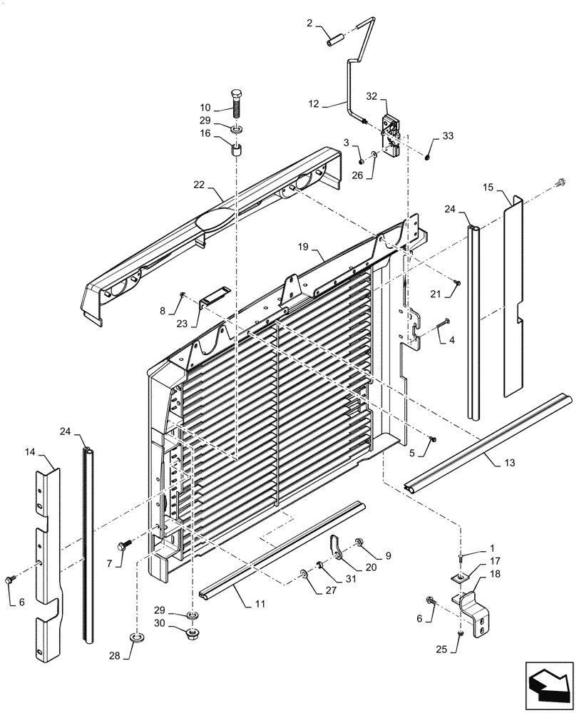Схема запчастей Case TR340 - (90.100.BE[01]) - HD REAR DOOR (90) - PLATFORM, CAB, BODYWORK AND DECALS