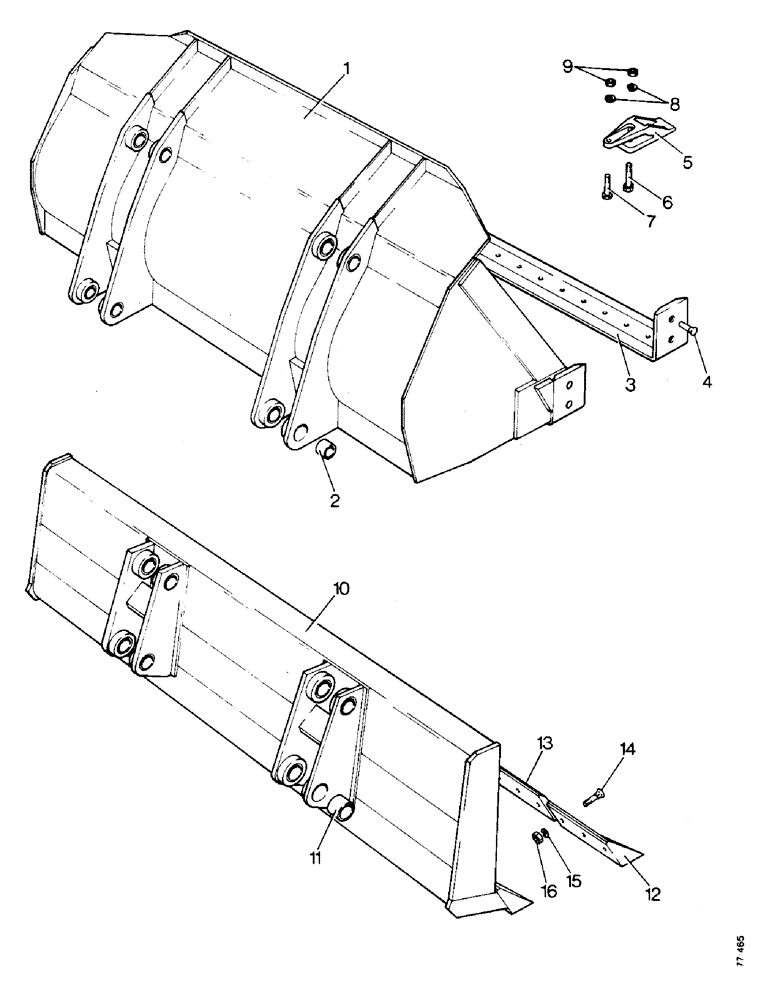 Схема запчастей Case 850 - (J02-3) - LOADER BUCKET, 1.1/2 CUBIC YARD BUCKET (05) - UPPERSTRUCTURE CHASSIS