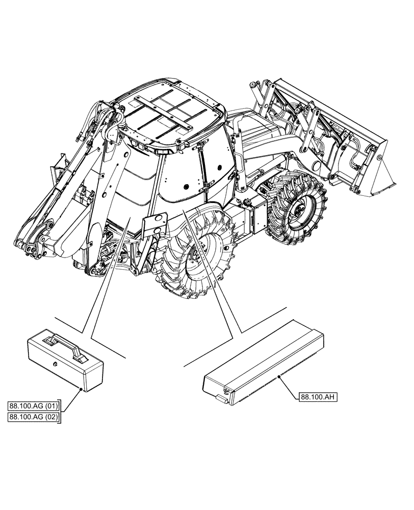 Схема запчастей Case 580N EP - (88.000.00) - SECTION INDEX - ACCESSORIES (88) - ACCESSORIES