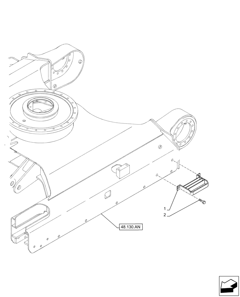 Схема запчастей Case CX250D LC - (90.118.BX[04]) - VAR - 956000 - STEP (L=900MM) (90) - PLATFORM, CAB, BODYWORK AND DECALS