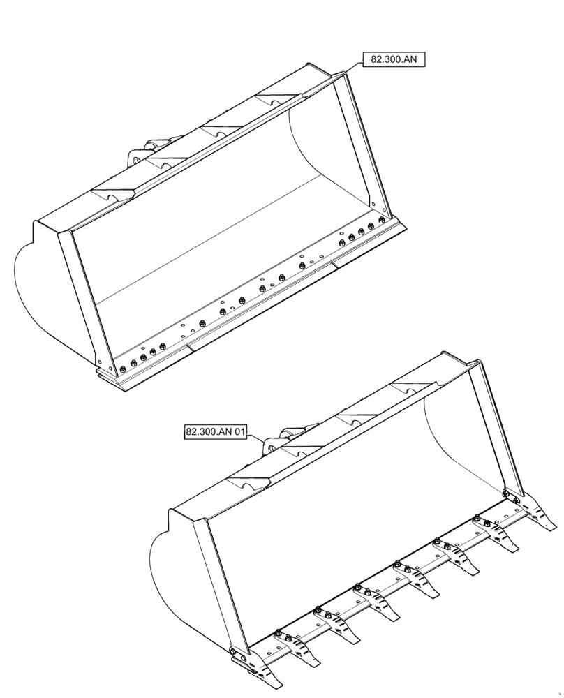 Схема запчастей Case 721F - (00.000.82[01]) - PICTORIAL INDEX - BUCKET (00) - GENERAL & PICTORIAL INDEX
