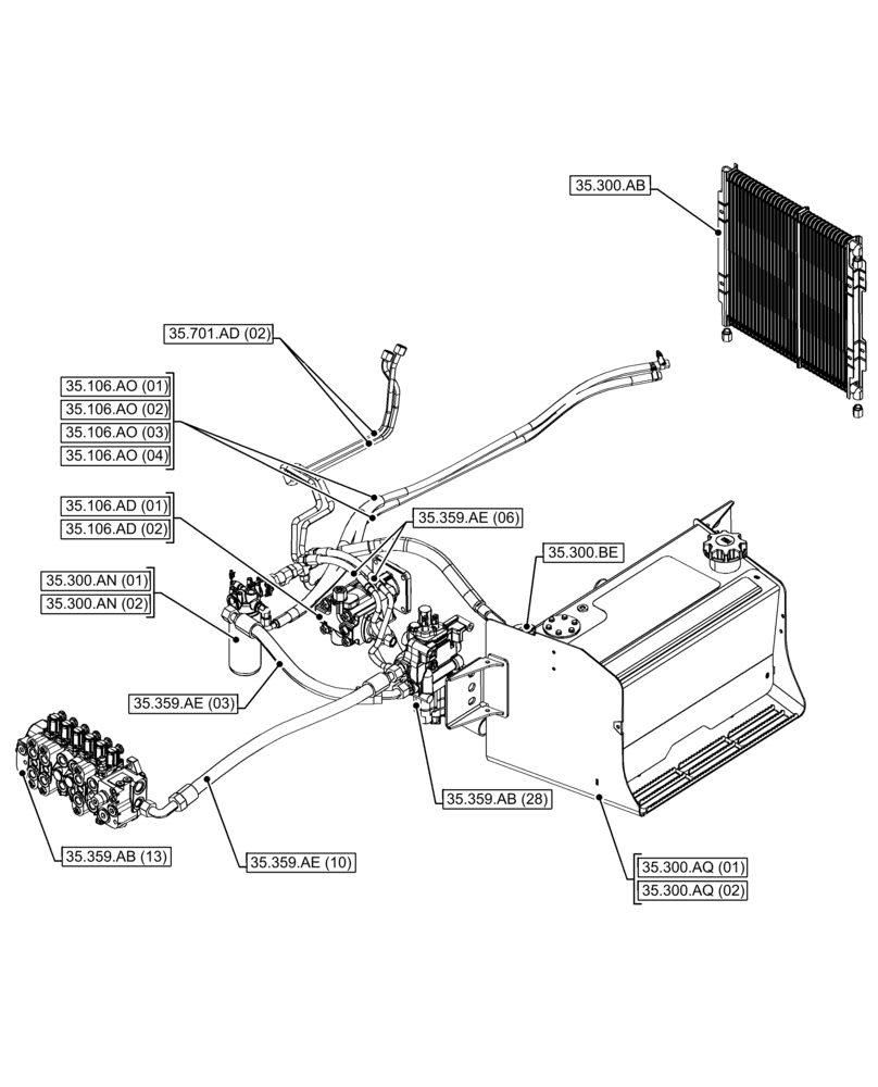 Схема запчастей Case 580N EP - (35.000.00[04]) - SECTION INDEX - HYDRAULIC SYSTEMS (35) - HYDRAULIC SYSTEMS