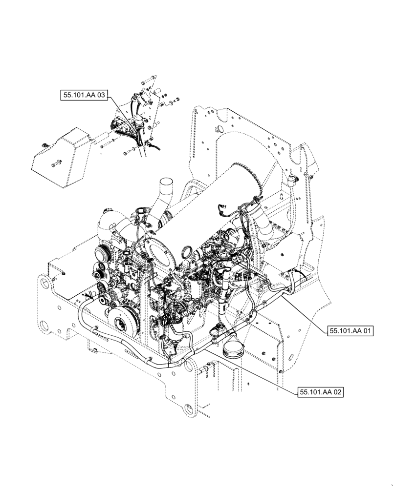 Схема запчастей Case 721F - (55.000.00[01]) - PICTORIAL INDEX - ELECTRICAL SYSTEMS (55) - ELECTRICAL SYSTEMS