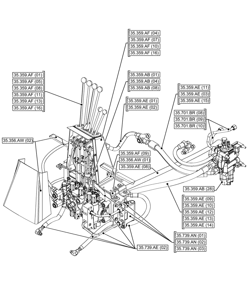 Схема запчастей Case 580SN - (35.000.00[06]) - SECTION INDEX - HYDRAULIC SYSTEMS (35) - HYDRAULIC SYSTEMS
