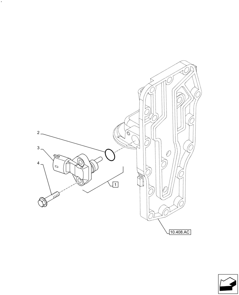 Схема запчастей Case F4HFE413X B001 - (55.013.AD) - ENGINE OIL, SENSOR (55) - ELECTRICAL SYSTEMS