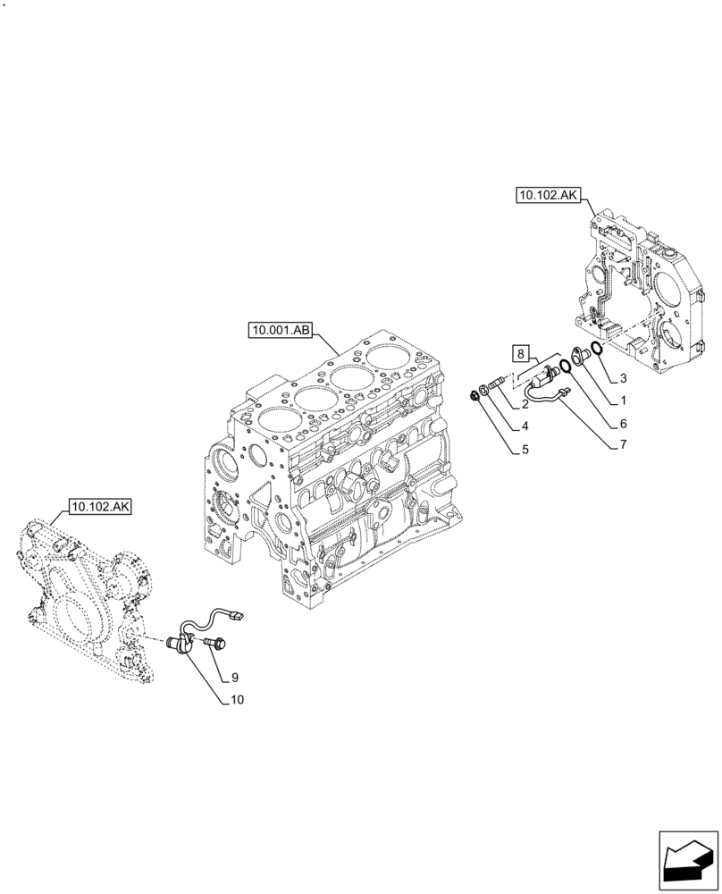 Схема запчастей Case F4HFE413V B001 - (55.015.AC) - ENGINE SPEED/RPM SENSOR (55) - ELECTRICAL SYSTEMS