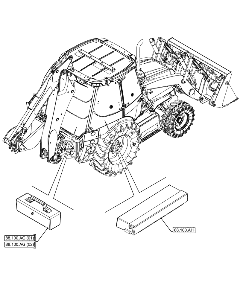 Схема запчастей Case 590SN - (88.000.00) - SECTION INDEX - ACCESSORIES (88) - ACCESSORIES