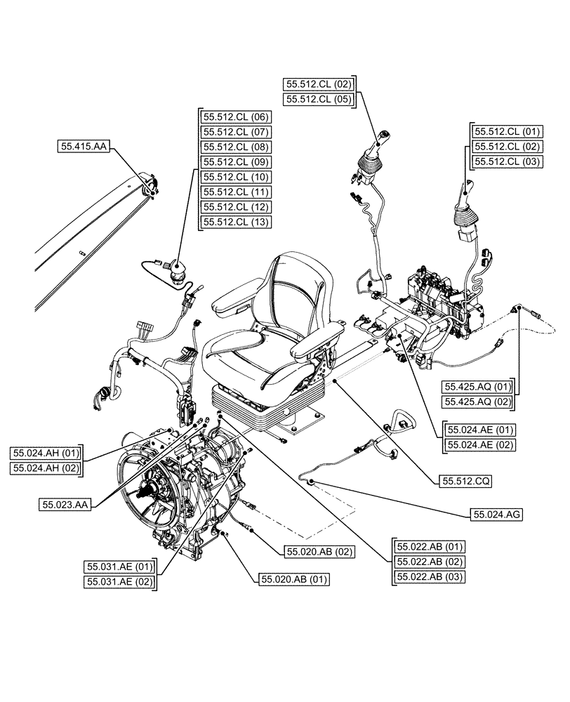 Схема запчастей Case 580N EP - (55.000.00[05]) - SECTION INDEX - ELECTRICAL SYSTEMS (55) - ELECTRICAL SYSTEMS