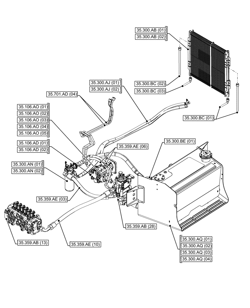 Схема запчастей Case 590SN - (35.000.00[04]) - SECTION INDEX - HYDRAULIC SYSTEMS (35) - HYDRAULIC SYSTEMS