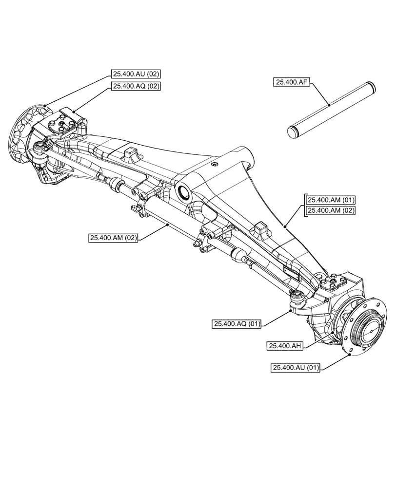 Схема запчастей Case 580SN - (25.000.00) - SECTION INDEX - FRONT AXLE SYSTEMV (25) - FRONT AXLE SYSTEM