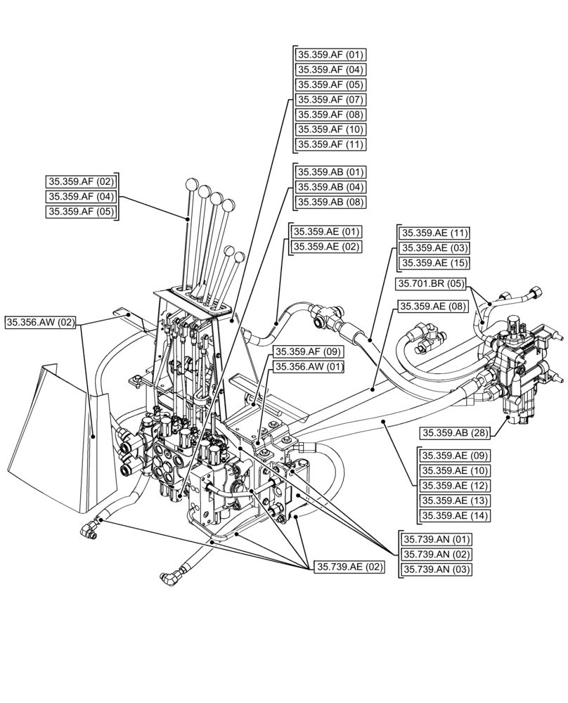 Схема запчастей Case 580SN - (35.000.00[06]) - SECTION INDEX - HYDRAULIC SYSTEMS (35) - HYDRAULIC SYSTEMS
