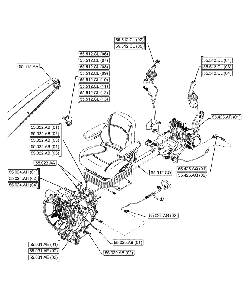Схема запчастей Case 590SN - (55.000.00[05]) - SECTION INDEX - ELECTRICAL SYSTEMS (55) - ELECTRICAL SYSTEMS