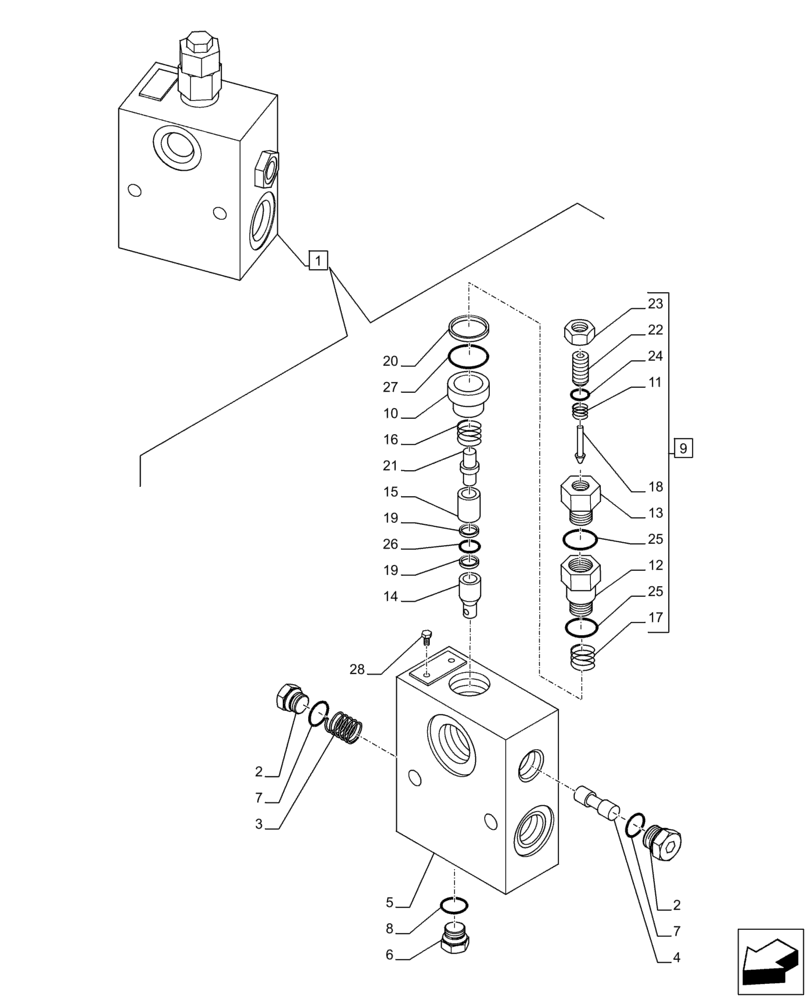 Схема запчастей Case CX300D LC - (35.360.AE[02]) - VAR - 461869 - HAMMER CIRCUIT, SHEARS, SELECTOR, VALVE, HIGH FLOW, W/ ELECTRICAL PROPORTIONAL CONTROL, COMPONENTS (35) - HYDRAULIC SYSTEMS