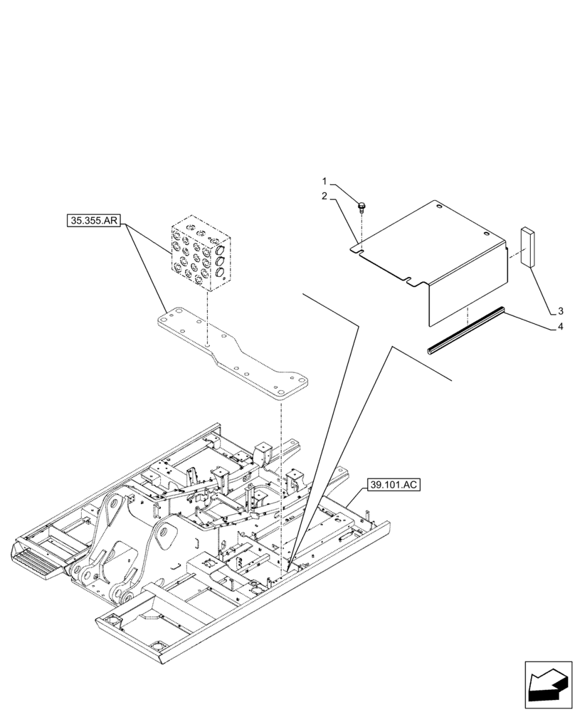 Схема запчастей Case CX250D LC - (90.105.BV[20]) - VAR - 461558 - COVER, CUSHION, VALVE, CONTROL PATTERN SELECTION (90) - PLATFORM, CAB, BODYWORK AND DECALS