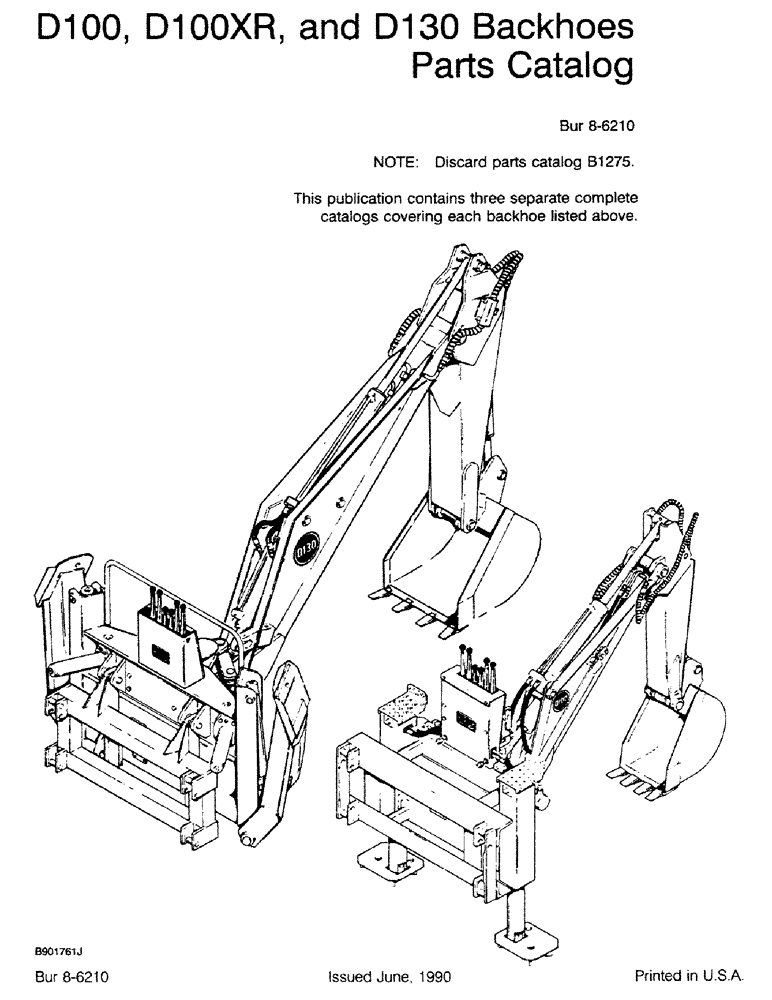 Схема запчастей Case D100 - (1-01) - D100, 100XR, AND D130 BACKHOES PARTS CATALOG 