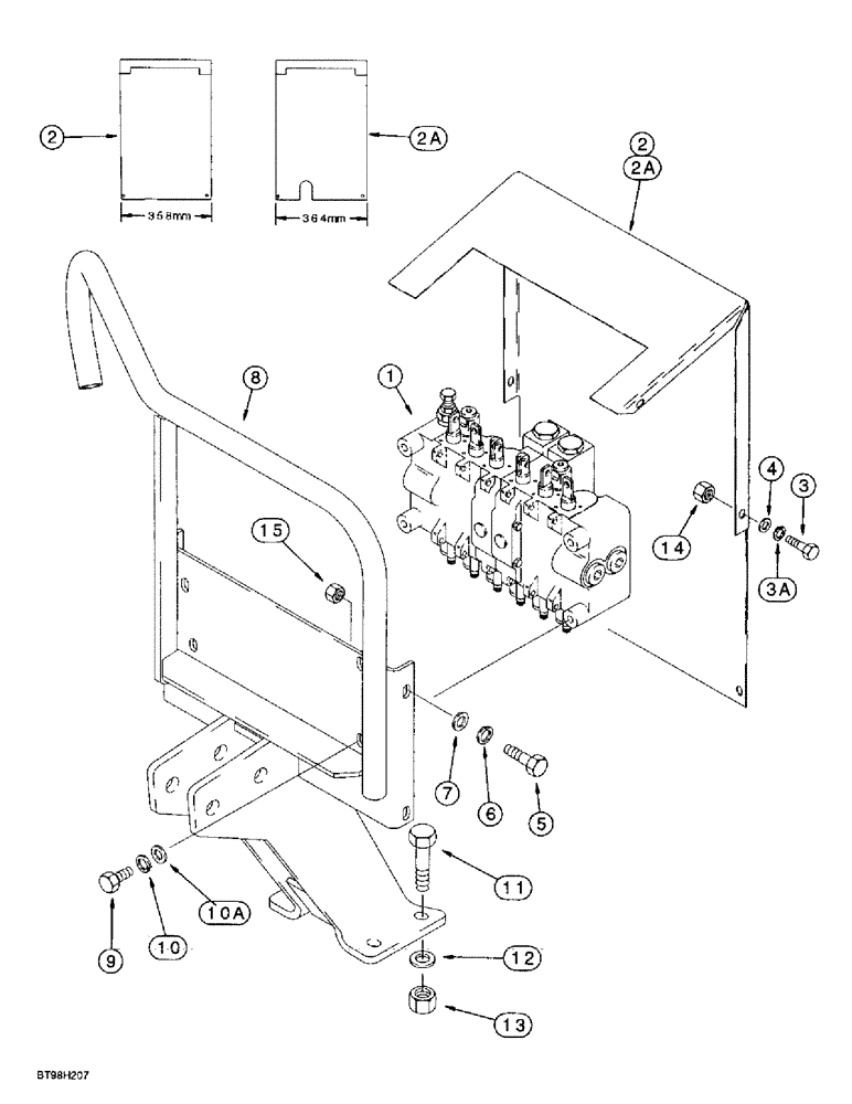 Схема запчастей Case 560 - (9-036) - BACKHOE CONTROL TOWER, D125 BACKHOE (09) - CHASSIS/ATTACHMENTS