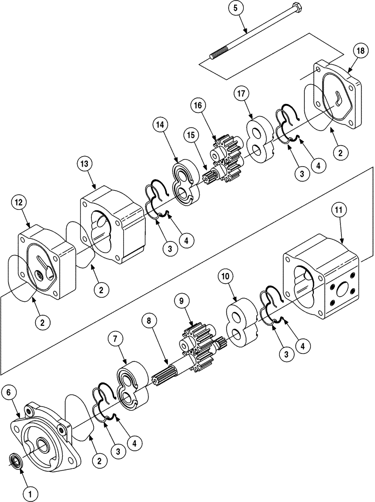 Схема запчастей Case 6010 - (08-12) - PUMP ASSY - HYDRAULIC, DOUBLE GEAR (35) - HYDRAULIC SYSTEMS