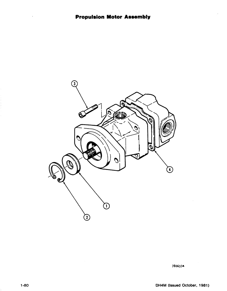 Схема запчастей Case DH4 - (1-80) - PROPULSION MOTOR ASSEMBLY (35) - HYDRAULIC SYSTEMS