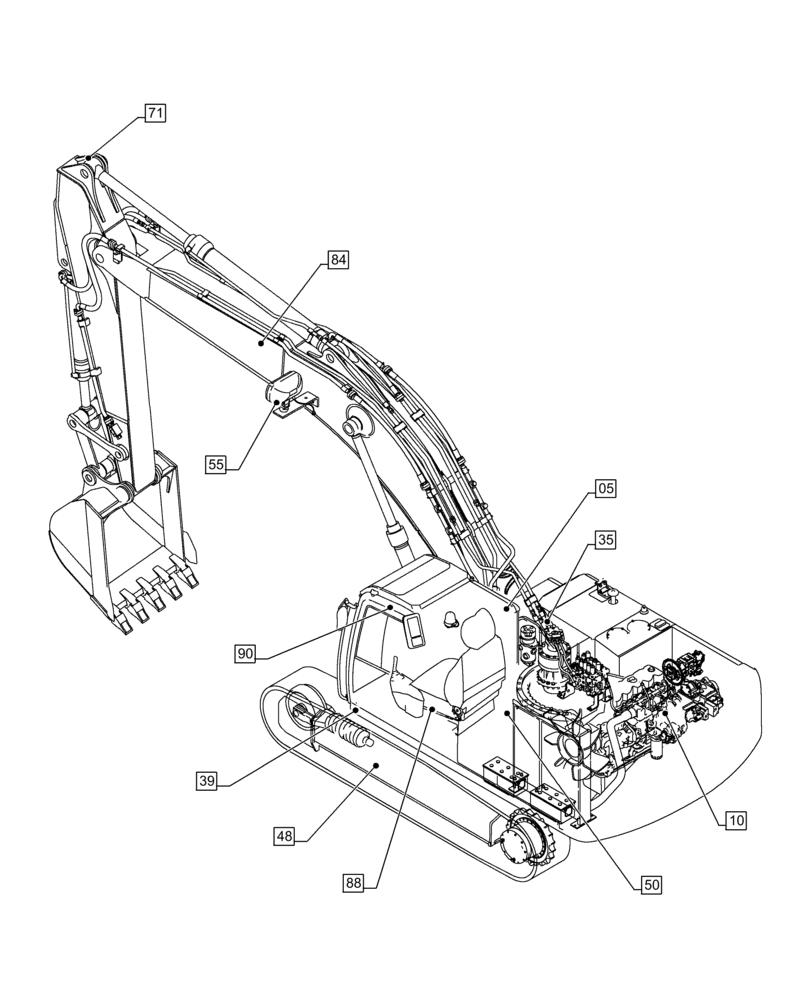 Схема запчастей Case CX300D LC - (00.000.00) - PICTORIAL INDEX - MAIN SECTIONS (00) - GENERAL & PICTORIAL INDEX