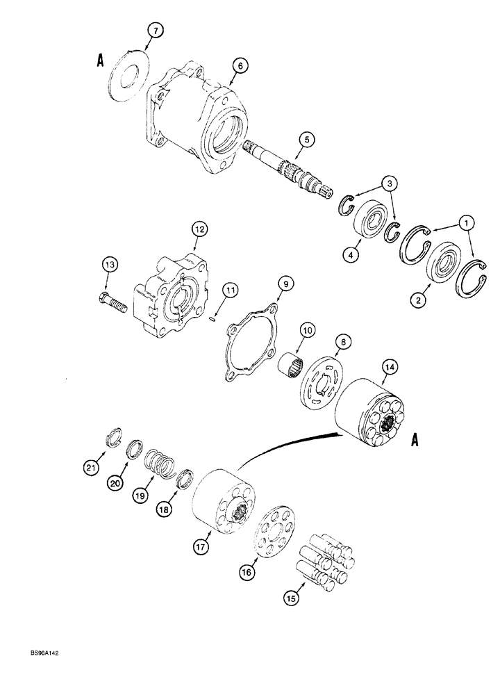 Схема запчастей Case 760 - (06-026) - GROUND DRIVE AND PLOW MOTOR - H672436 (14) - MAIN GEARBOX & DRIVE